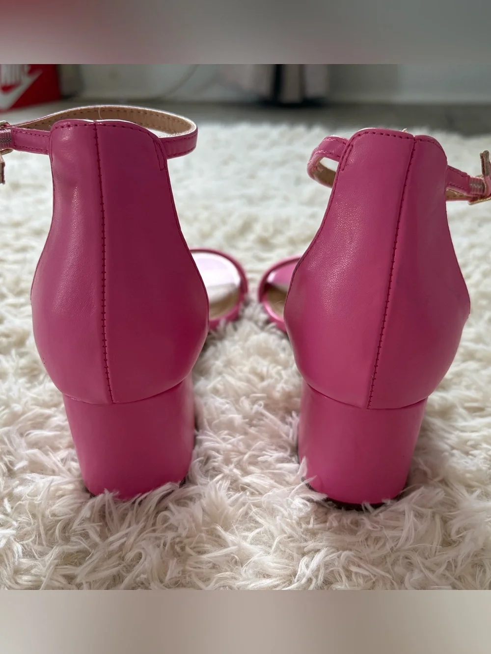 Madden Girl Hot Pink Block Heel Ankle-Strap Sandals